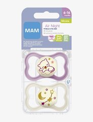 Lutt Mam Air Night Silicone Pink, 6-16 kuud, 2 tk. цена и информация | Пустышки | kaup24.ee