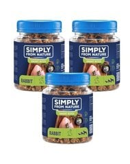 Simply From Nature Smart Bites küülikuga, 3x130 g hind ja info | Maiustused koertele | kaup24.ee