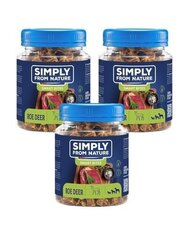 Simply From Nature Smart Bites hirvelihaga, 3x130 g hind ja info | Maiustused koertele | kaup24.ee