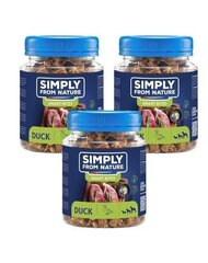 Simply From Nature Smart Bites с уткой, 3х130 гр цена и информация | Лакомства для собак | kaup24.ee