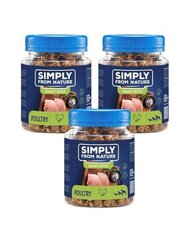 Simply From Nature Smart Bites kanaga, 3x130 g hind ja info | Maiustused koertele | kaup24.ee