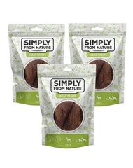 Simply From Nature Meat Strips koeramaiused hirvelihaga, 3x80 g hind ja info | Maiustused koertele | kaup24.ee