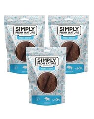 Simply From Nature Meat Strips с дичью, 3х80 г цена и информация | Лакомства для собак | kaup24.ee