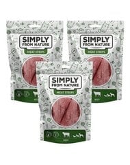 Simply From Nature Meat Strips koeramaiused veiselihaga, 3x80 g hind ja info | Maiustused koertele | kaup24.ee