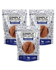 Simply From Nature Meat Strips koeramaiused küülikuga, 3x80 g цена и информация | Лакомства для собак | kaup24.ee