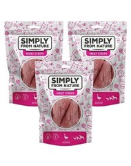 Simply From Nature Meat Strips с гусятиной, 3х80 г цена и информация | Лакомства для собак | kaup24.ee