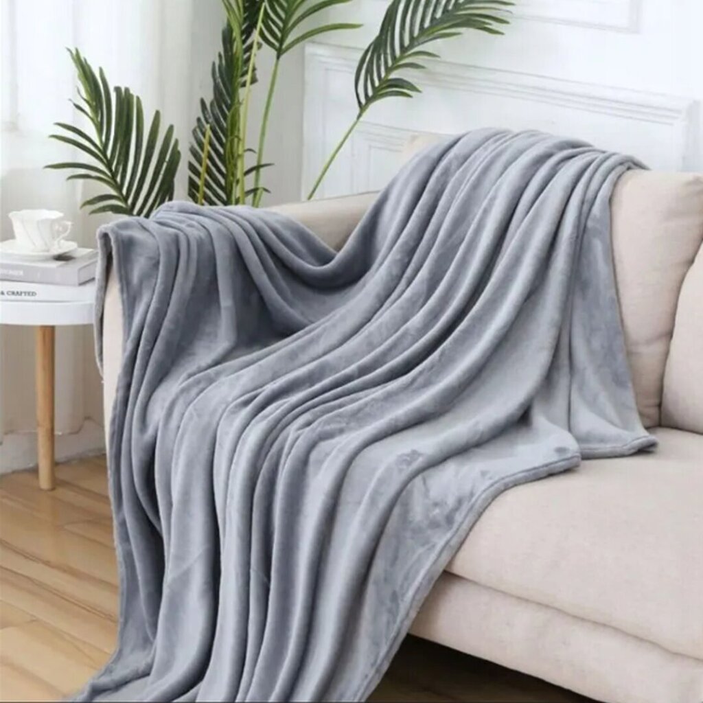 Pehme flanell pleed, hall, 160x200 cm цена и информация | Voodikatted, pleedid | kaup24.ee