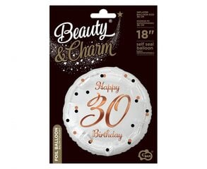 Fooliumist õhupall Beauty&Charm Happy birthday 30 hind ja info | Õhupallid | kaup24.ee