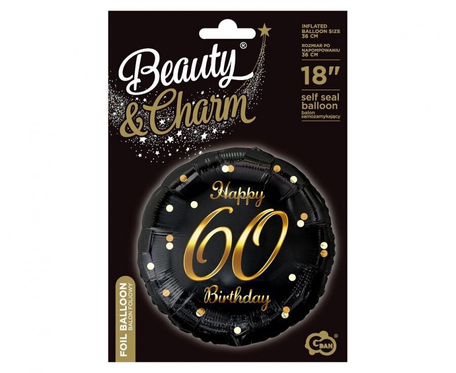 Fooliumist õhupall Beauty&Charm Happy birthday 60 hind ja info | Õhupallid | kaup24.ee