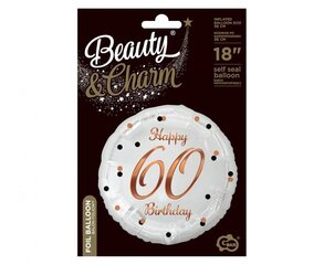 Фольгированный шар Beauty&Charm, "Happy birthday 60", размер 18" цена и информация | Шарики | kaup24.ee