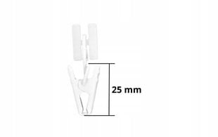 Curtain rod clips for aluminum rail, 10 pcs. white curtain rod clips цена и информация | Карнизы | kaup24.ee