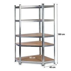 Nurgas seisev riiul 180x90x40cm Humberg HR-817 hind ja info | Riiulid tööriistadele | kaup24.ee