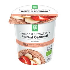 Orgaaniline kaerahelbepuder banaanide ja maasikatega Auga, 60 g hind ja info | Kuivained, tangud, riis | kaup24.ee