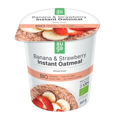Органическая овсянка с бананами и клубникой Auga, 60 г цена и информация | Каши, крупы, хлопья | kaup24.ee