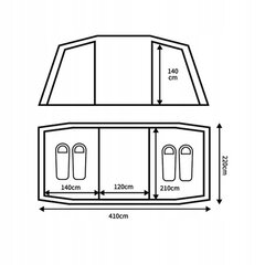 Туристическая палатка Peme Bojanна, 4 человека цена и информация | Палатки | kaup24.ee