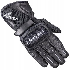 Мужские кожаные мотоперчатки черные HUSAR BLACK PRO цена и информация | Мото перчатки, защита | kaup24.ee