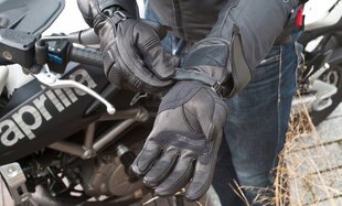 Мотоперчатки мужские черные SHIMA D-TOUR Touring, кожаные цена и информация | Мото перчатки, защита | kaup24.ee