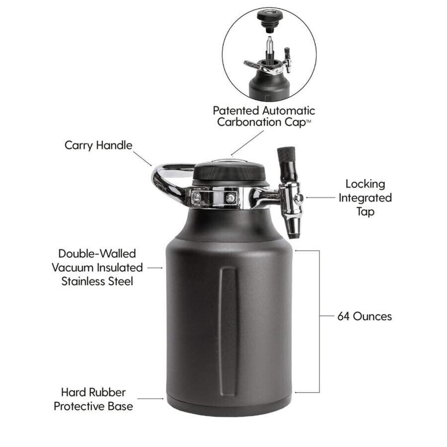 Survemahuti, mullimasin GrowlerWerks uKeg™ 1,9L, must hind ja info | Köögitarbed | kaup24.ee