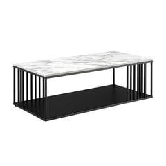 Diivanilaud Walker Edison Minimalist Metal Slatted Calcatta Marble/Black цена и информация | Журнальные столики | kaup24.ee