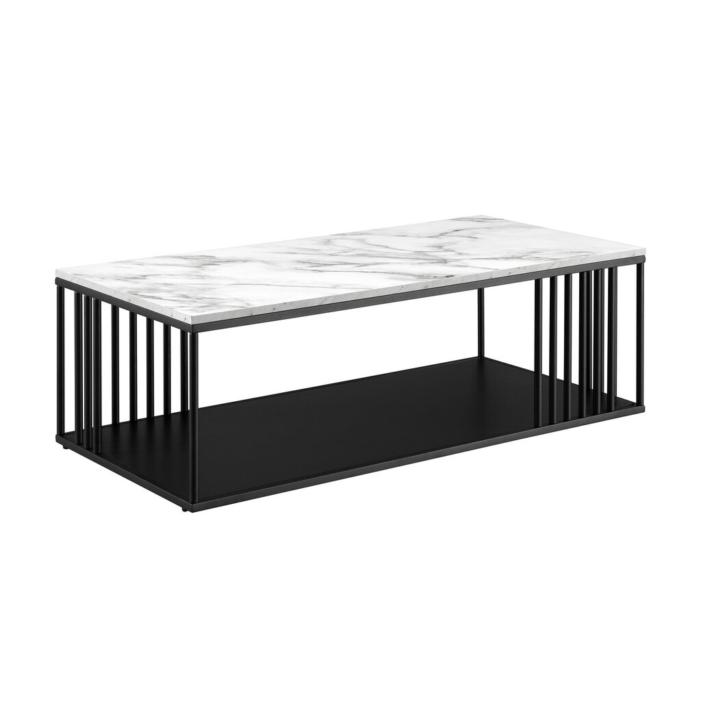 Diivanilaud Walker Edison Minimalist Metal Slatted Calcatta Marble/Black hind ja info | Diivanilauad | kaup24.ee