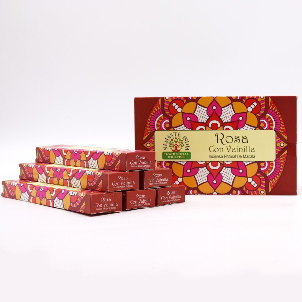 Viirukipulgad Rose Vanilla Mandala Masala, Namaste India, 15g hind ja info | Kodulõhnastajad | kaup24.ee