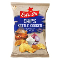 Hapukoore ja sibula maitselised kartulikrõpsud Estrella Kettle, 120 g hind ja info | Suupisted, krõpsud | kaup24.ee
