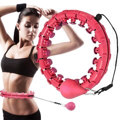 Гимнастический обруч для похудения Hula Hoop, 50-120 см,розовый цена и информация | Гимнастические обручи | kaup24.ee