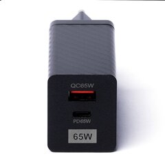 GaN Wozinsky WWCG011, 65 Вт, с портами USB-C QC 3.0 PD, черный цена и информация | Зарядные устройства для телефонов | kaup24.ee