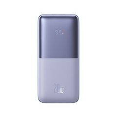 Power Battery, Baseus, 10000 mAh., 20 W., koos USB-C 3A USB-kaabliga 0,3 m., lillat värvi. hind ja info | Akupangad | kaup24.ee