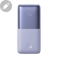 Power Battery, Baseus, 10000 mAh., 20 W., koos USB-C 3A USB-kaabliga 0,3 m., lillat värvi. hind ja info | Akupangad | kaup24.ee