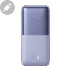 Power Battery, Baseus, 10000 mAh., 20 W., koos USB-C 3A USB-kaabliga 0,3 m., lillat värvi. hind ja info | Akupangad | kaup24.ee