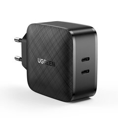 Зарядное устройство, Ugreen CD2161, 2x USB-C 66 Вт, 3.0, быстрая зарядка 4.0, черный цена и информация | Зарядные устройства для телефонов | kaup24.ee