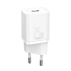 Зарядное устройство с быстрой зарядкой, Baseus, 25 Вт, USB-C, белый цена и информация | Зарядные устройства для телефонов | kaup24.ee