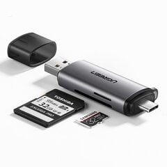 Универсальный кардридер micro SD для USB 3.0 и USB-C 3.0, серый цена и информация | Адаптеры и USB-hub | kaup24.ee