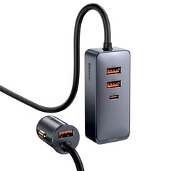 Автомобильное зарядное устройство Splitter, Baseus, 3x USB, USB-C, 120 Вт, PPS QC PD, серый цена и информация | Автомобильные электропринадлежности 12V | kaup24.ee