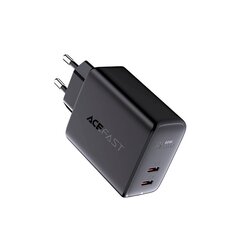 Laadija, Acefast, 2x USB-C, 40 W, PPS PD, QC 3.0, AFC FCP, must hind ja info | Mobiiltelefonide laadijad | kaup24.ee