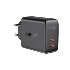 Зарядное устройство, Acefast, 2x USB-C, 40 Вт, PPS PD, QC 3.0, AFC FCP, черный цена и информация | Зарядные устройства для телефонов | kaup24.ee