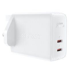 Сетевое зарядное устройство, Acefast, A32, двухпортовое, USB-C, PD 50 Вт, вилка UK, белый цена и информация | Зарядные устройства для телефонов | kaup24.ee