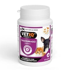 Toidulisand kassidele ja koertele Vetiq Calcium + D3 toidulisandid, 60 tk. hind ja info | Vitamiinid, toidulisandid ja parasiitide vastased tooted | kaup24.ee