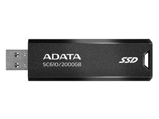Adata SC610-2000G-CBK/RD hind ja info | Välised kõvakettad (SSD, HDD) | kaup24.ee