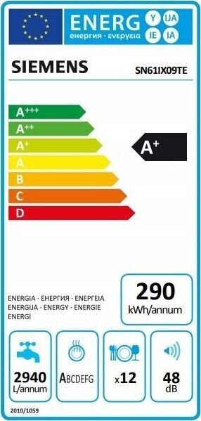 Siemens SN61IX09TE цена и информация | Nõudepesumasinad | kaup24.ee