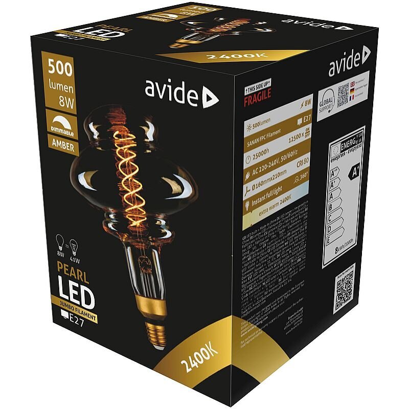 Avide LED pirn Vintage 8W E27 210mm Hämardatav hind ja info | Lambipirnid, lambid | kaup24.ee