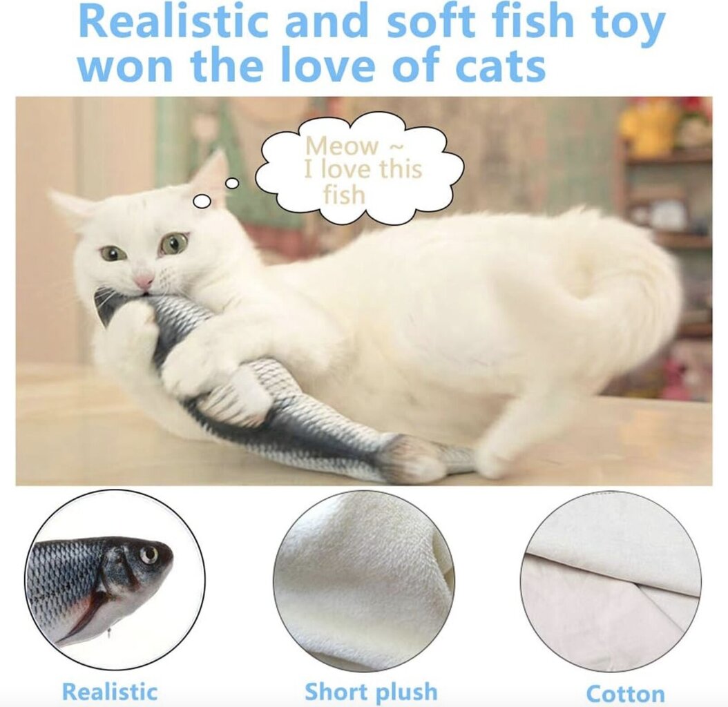 Mänguasi kassidele Hüppav kala, 30 cm hind ja info | Mänguasjad kassidele | kaup24.ee