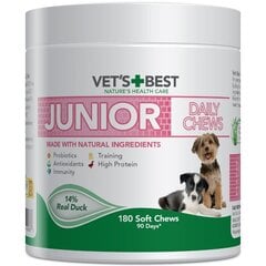 Лакомство жевательное для молодых собак Vets Best Junior, 180 штук цена и информация | Лакомства для собак | kaup24.ee