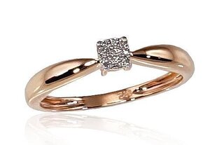 Золотое кольцо, Красное Золото 585°, родий (покрытие), Бриллианты 1100187(Au-R+PRh-W)_DI цена и информация | Кольцо | kaup24.ee