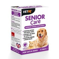 Vetiq toidulisand eakatele lemmikloomadele tablettidena Senior Care, 45 tk. hind ja info | Toidulisandid ja parasiitide vastased tooted | kaup24.ee