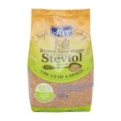 Коричневый тростниковый сахар с подсластителем стевии Alvo, 500 г цена и информация | Кулинарные добавки | kaup24.ee