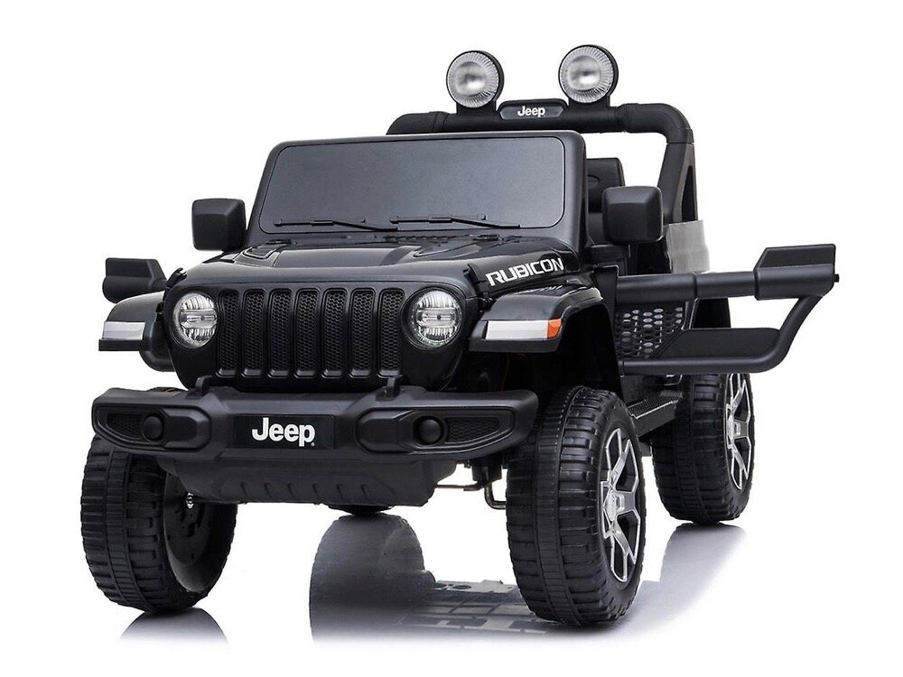 Jeep Wrangler Rubicon must, 12 volti hind ja info | Laste elektriautod | kaup24.ee