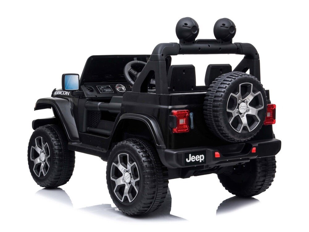 Jeep Wrangler Rubicon must, 12 volti hind ja info | Laste elektriautod | kaup24.ee