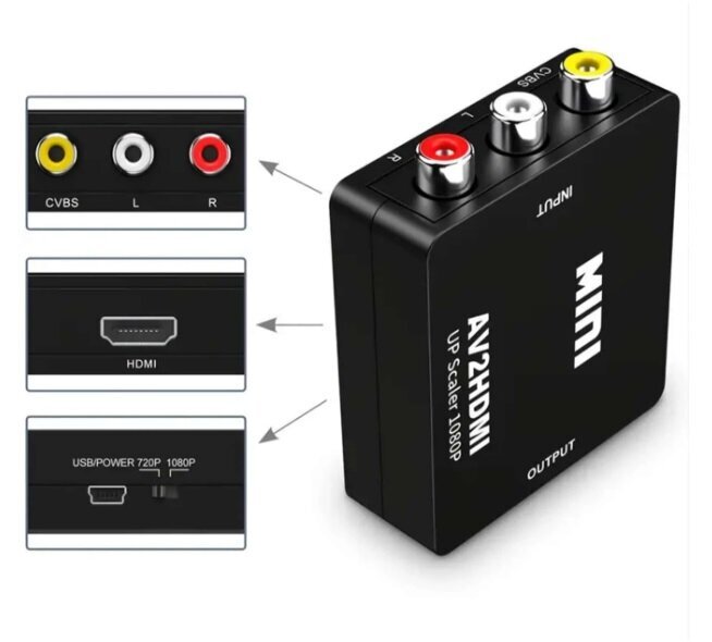 Audio-Video muundur konverter RCA-HDMI hind ja info | Kaablid ja juhtmed | kaup24.ee